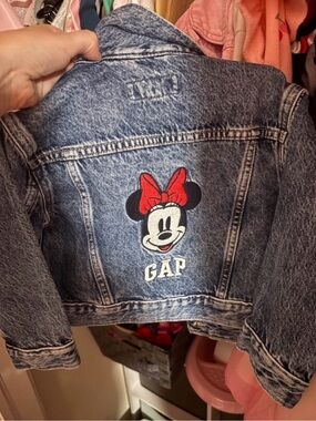 GAP Kids Denim Jacket with Minnie Patch - Blue with Red Bow 2T